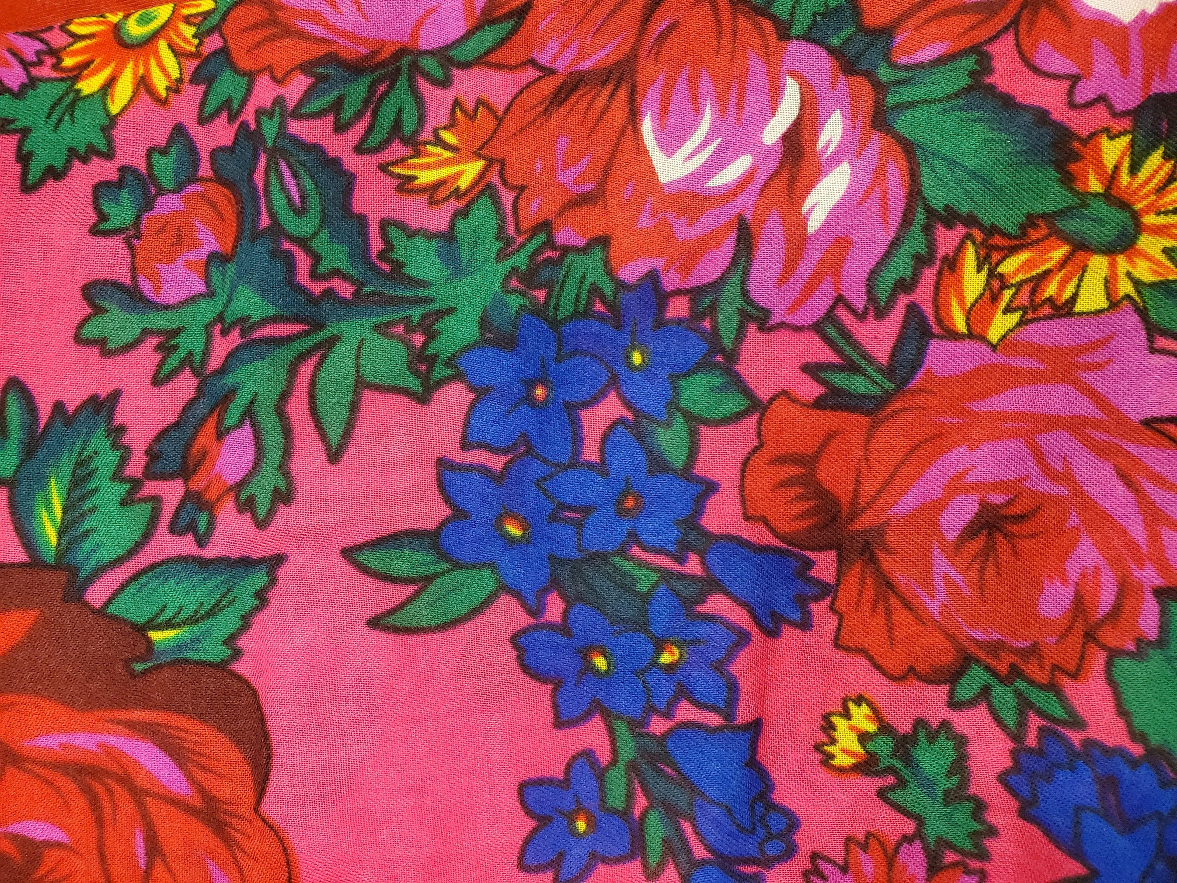 44 inch Fuchsia Non Metallic Floral Scarf