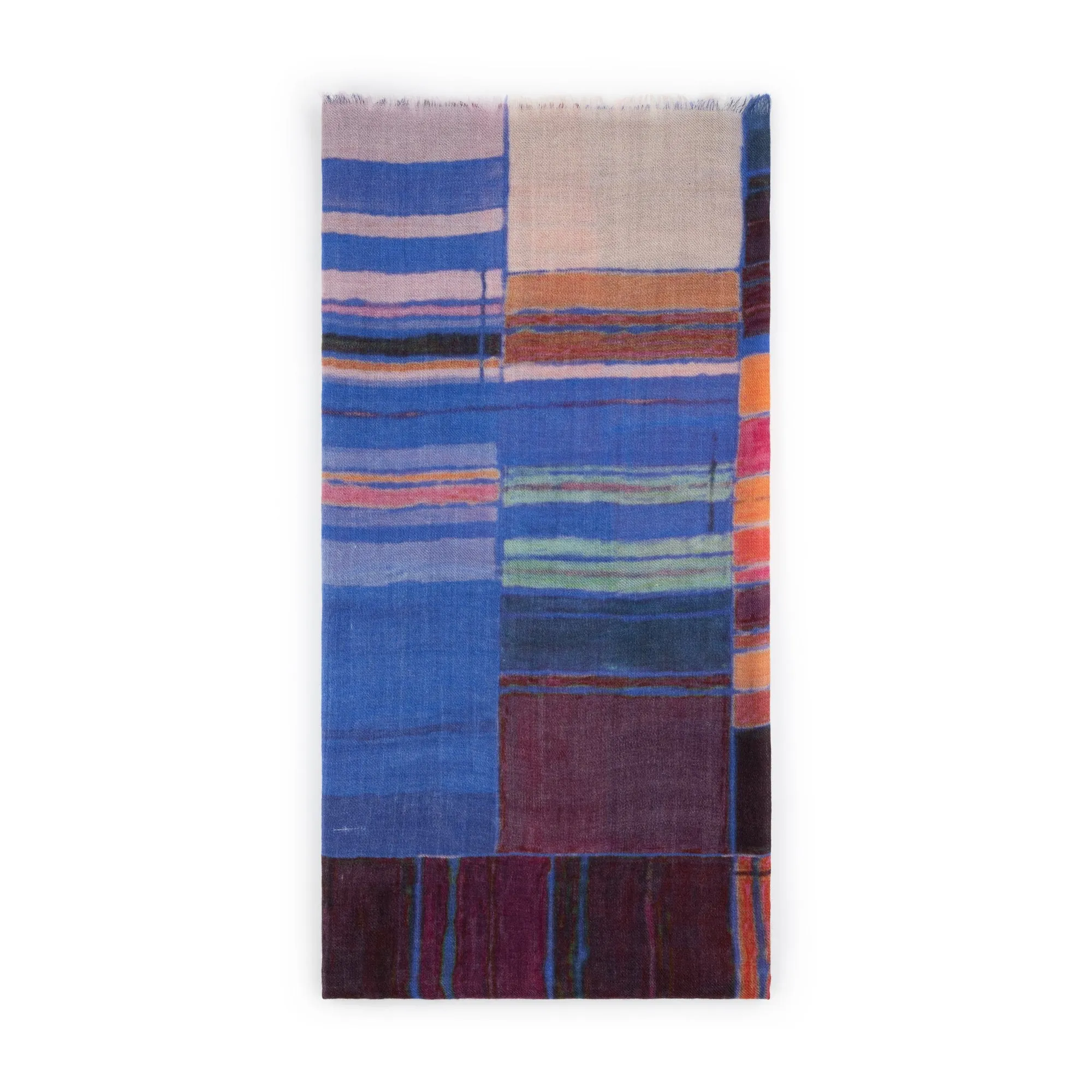 Abstract Jewel Blocks Wool Scarf