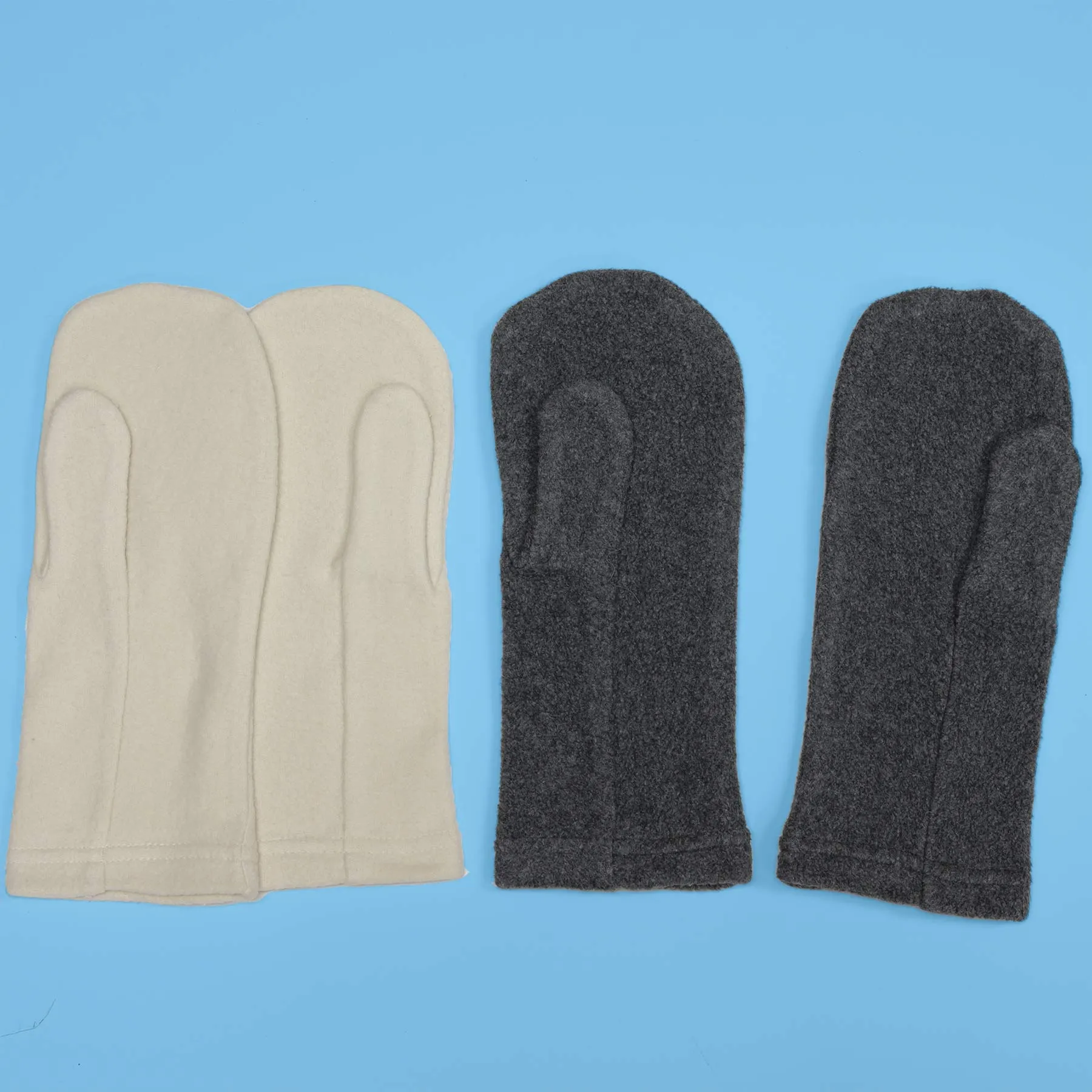 ALASKA 100% Organic Cotton Fleece Mittens (OC Thread; Plastic-Free, Polyester-Free)