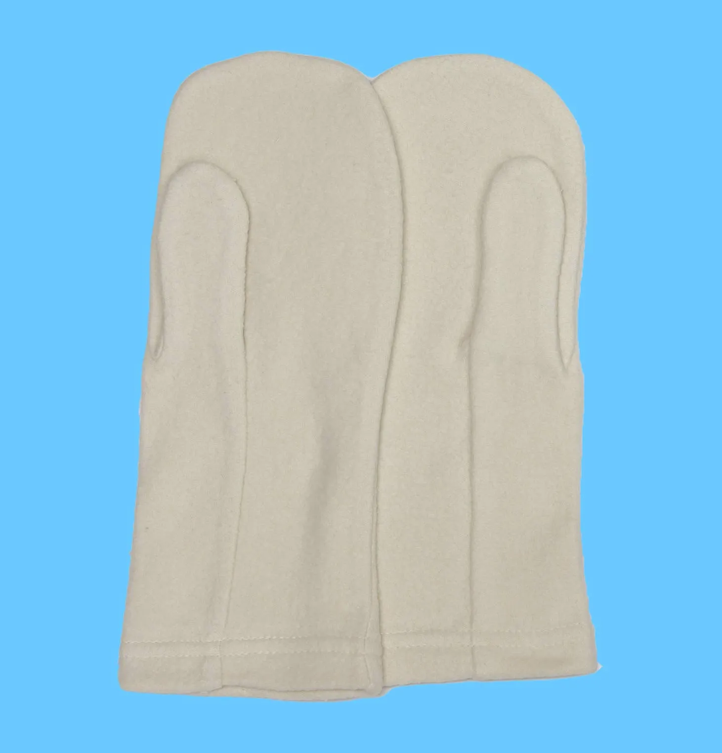 ALASKA 100% Organic Cotton Fleece Mittens (OC Thread; Plastic-Free, Polyester-Free)