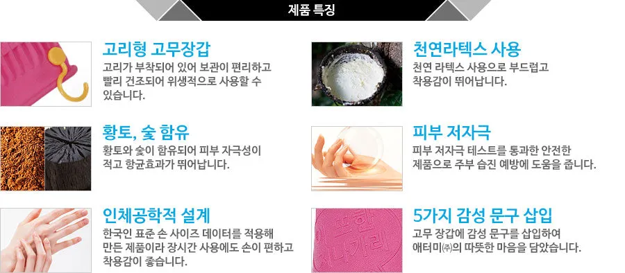 ATOMY Natural Latex Gloves 2sets Antibacterial washing dishes Korea