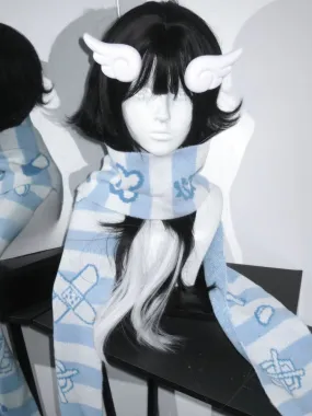 Band-Aid Pattern Blue and White Yami Kawaii Striped Scarf