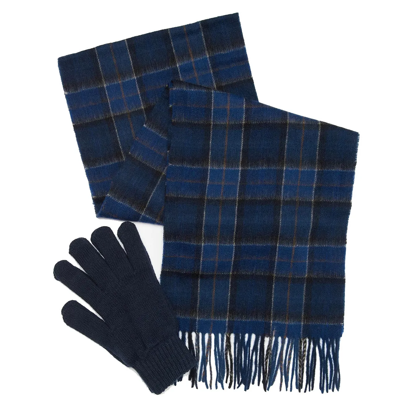 Barbour Midnight Tartan Scarf and Gloves Gift Set - Stylish and Cozy Winter Accessories