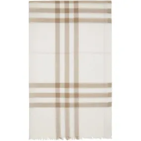 Burberry Off-White and Pink Gauze Giant Check Scarf