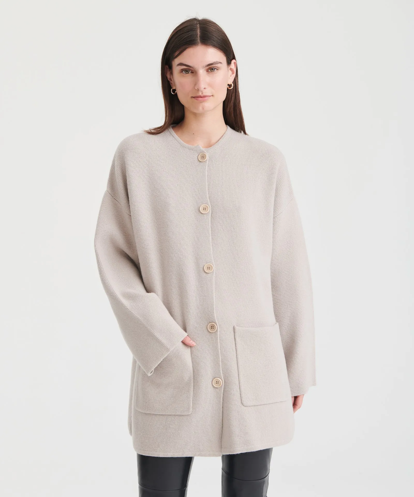 Cashmino Sweater Jacket with Removable Scarf