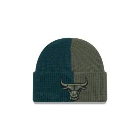Chicago Bulls Two Tone Green Cuff Knit Beanie Hat