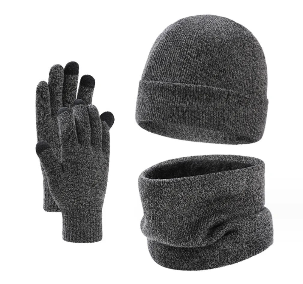 Cuzcare Set Scarf, Hat and Glove  for Men and Women Warm Knit Winter