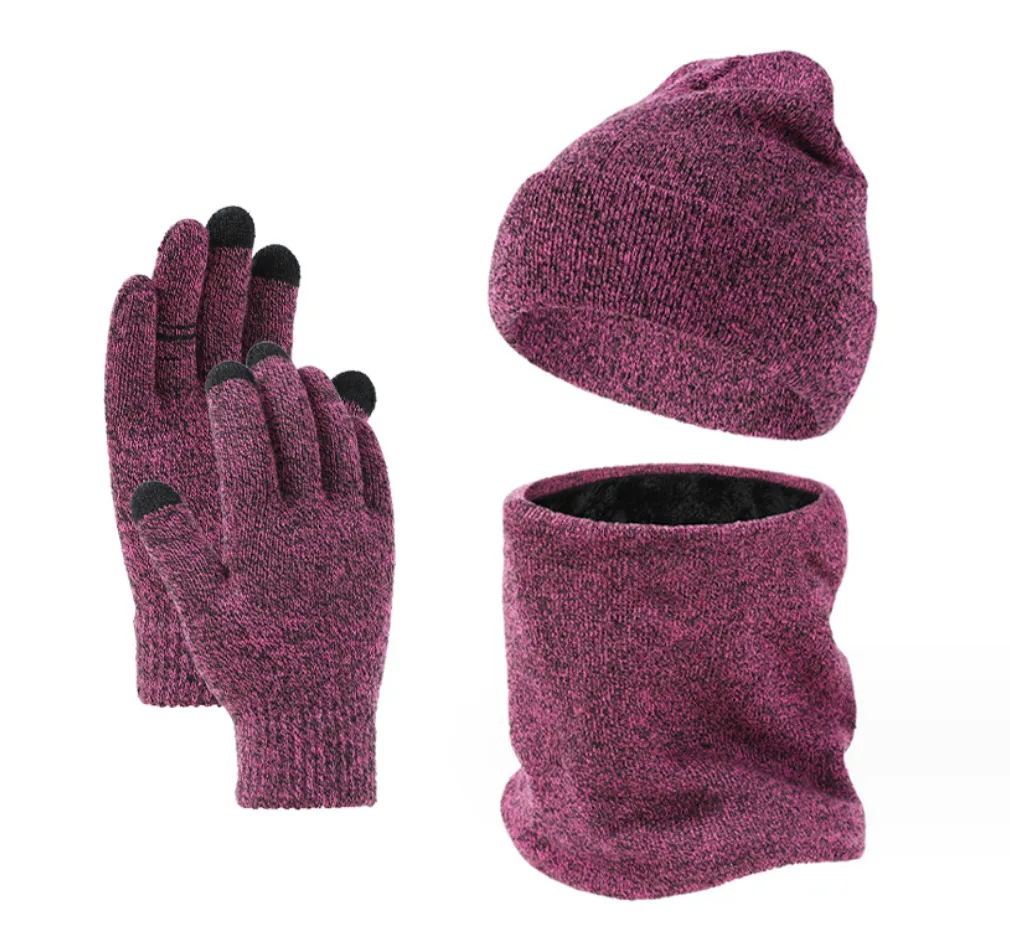 Cuzcare Set Scarf, Hat and Glove  for Men and Women Warm Knit Winter