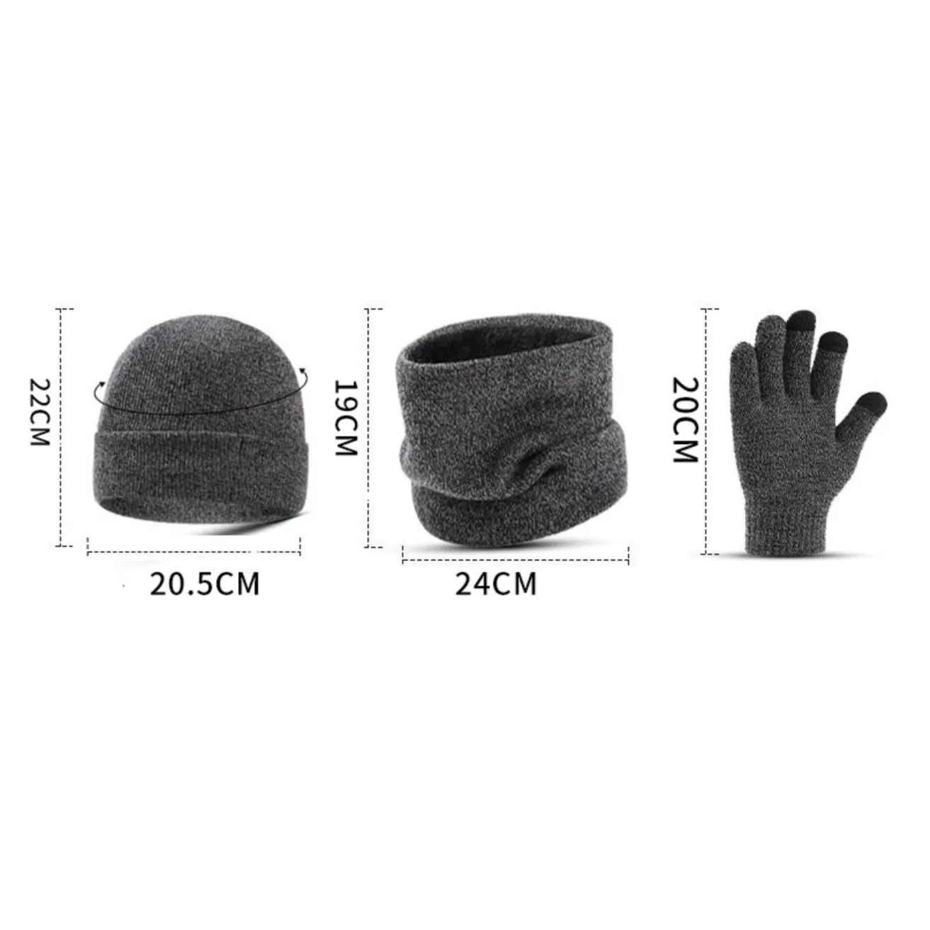 Cuzcare Set Scarf, Hat and Glove  for Men and Women Warm Knit Winter