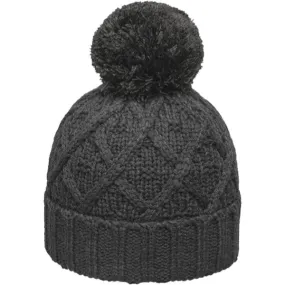 Black Fleece-Lined Pom Beanie - Final Sale