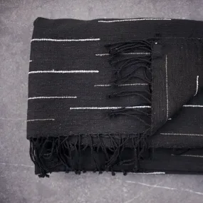 Handwoven cotton scarves from Ethiopia - White in Black