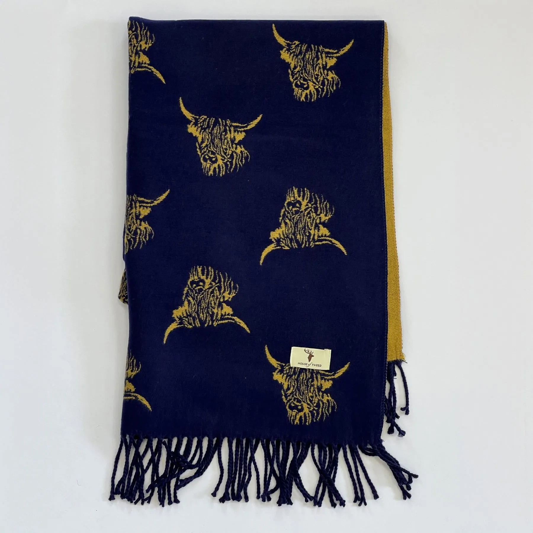 Highland Cattle Tweed House Scarf