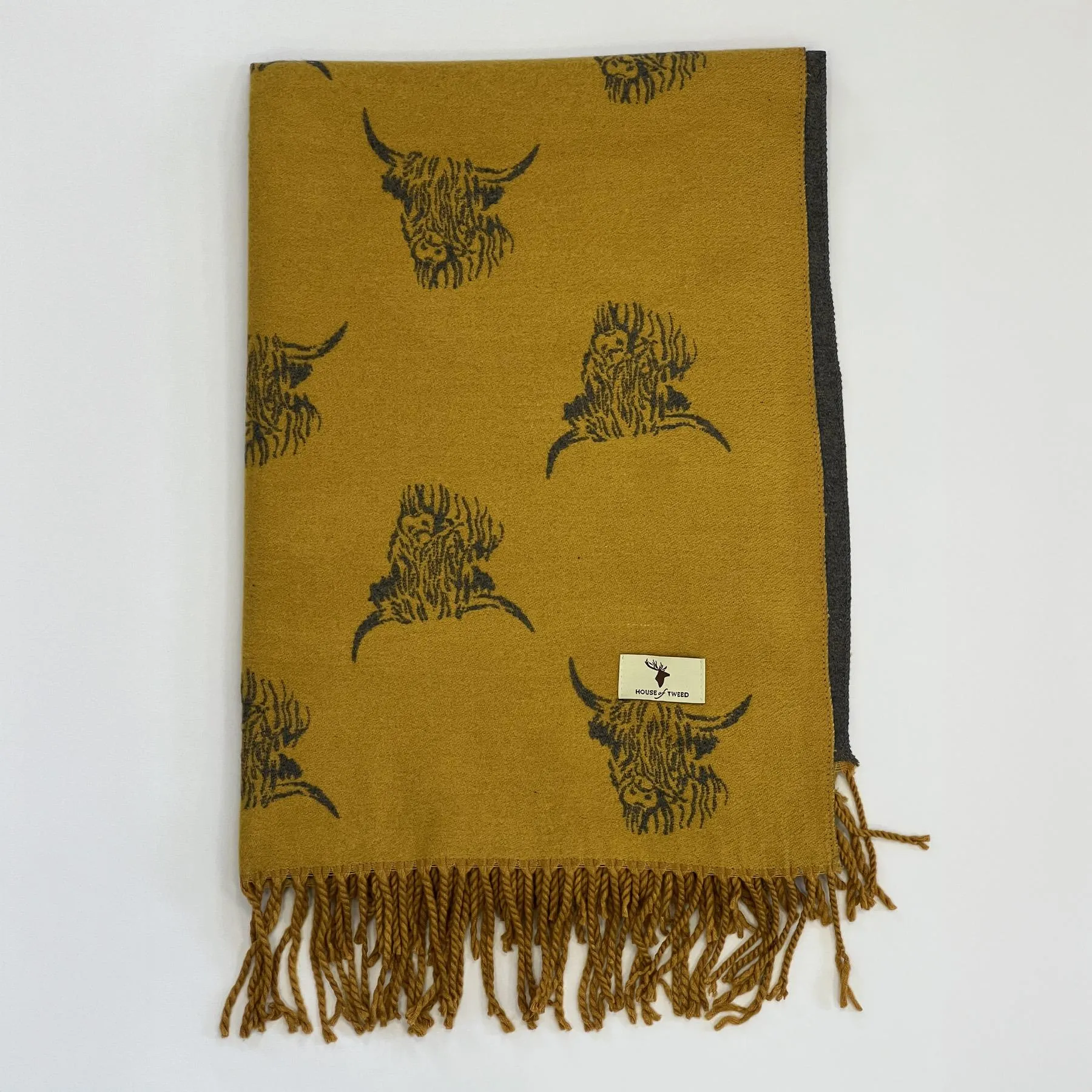 Highland Cattle Tweed House Scarf