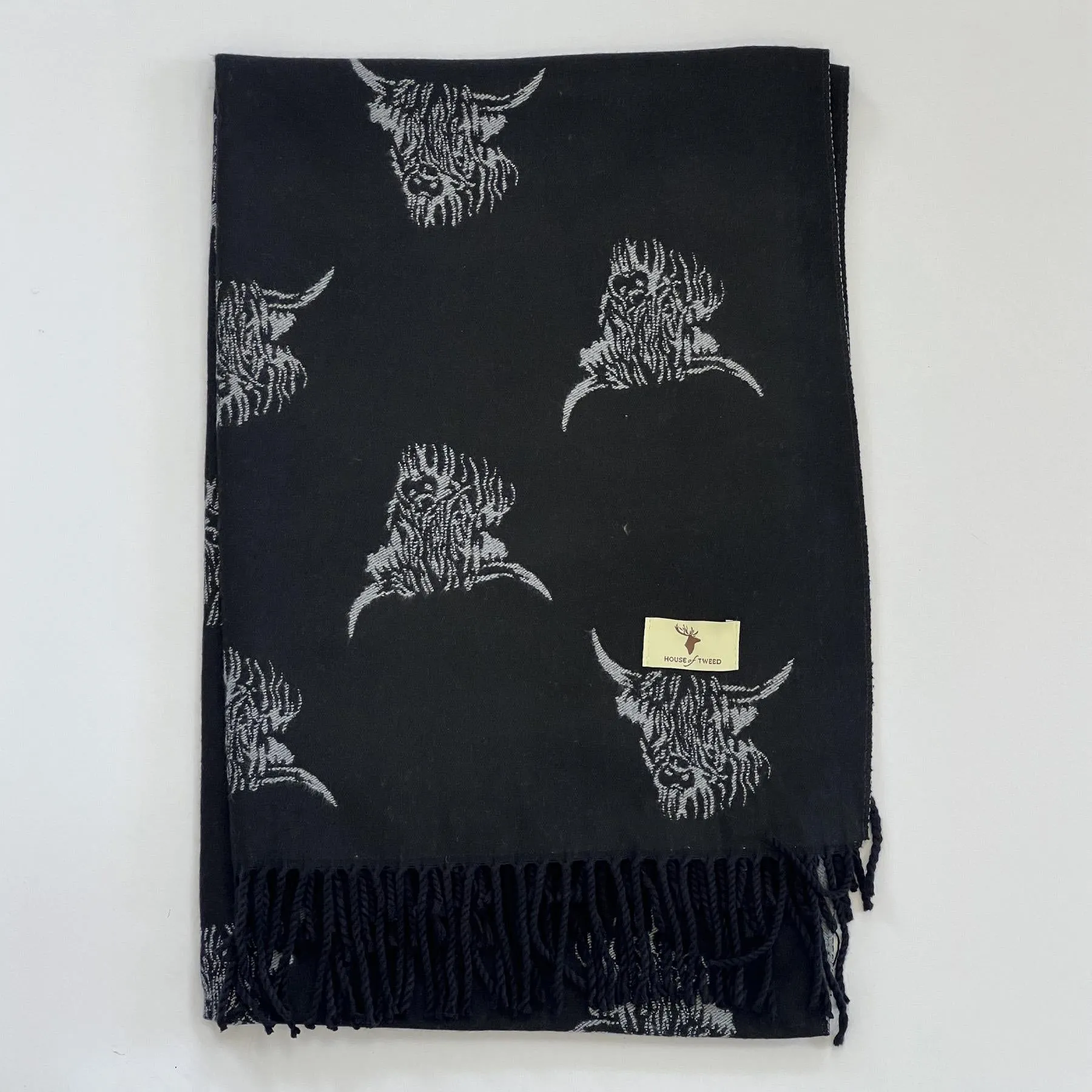 Highland Cattle Tweed House Scarf