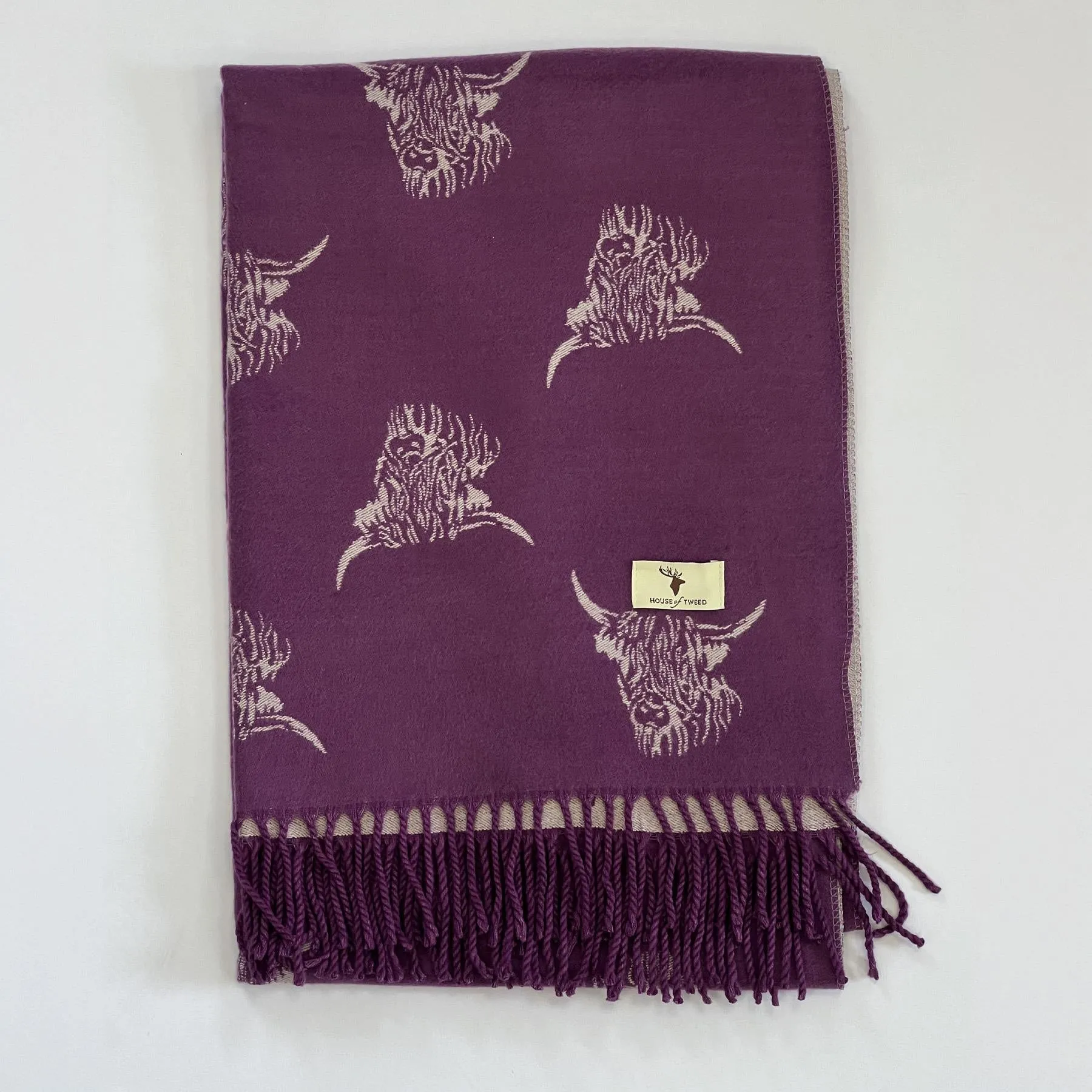 Highland Cattle Tweed House Scarf