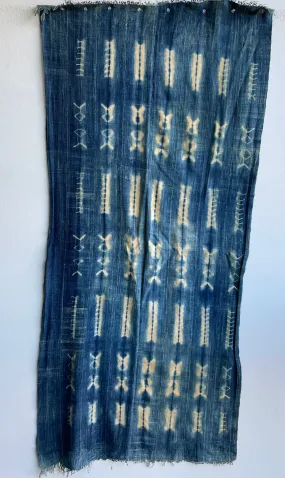Indigo Tie Dye Scarf, African Textile
