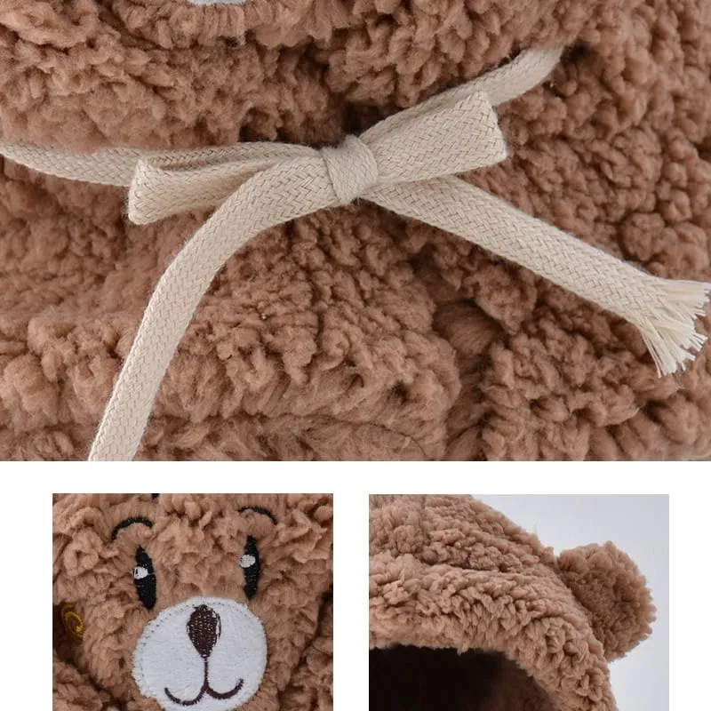 Kawaii Cartoon Bear Mask Hat Set