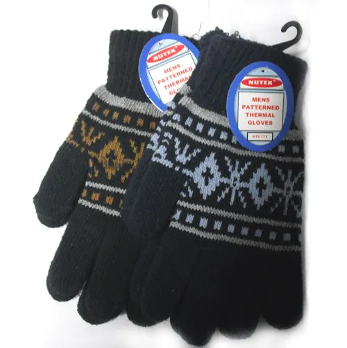 Men's Thermal Patterned Gloves pair