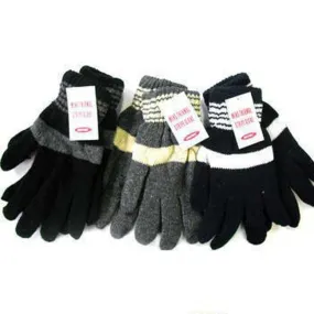 Men's Thermal Stripe Acrylic Glove pair