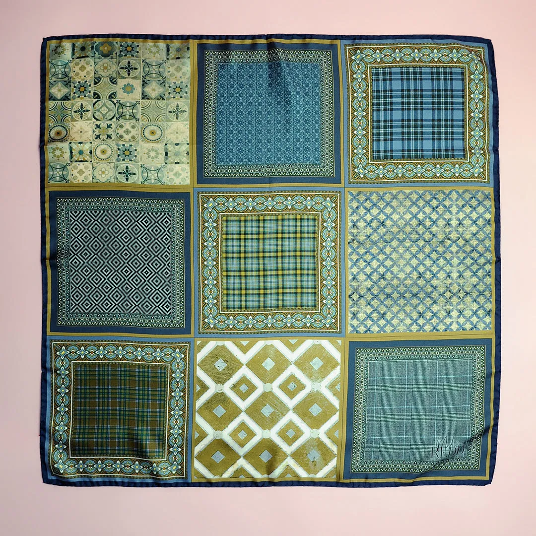 Pittoresco Redd Blue Square Scarf