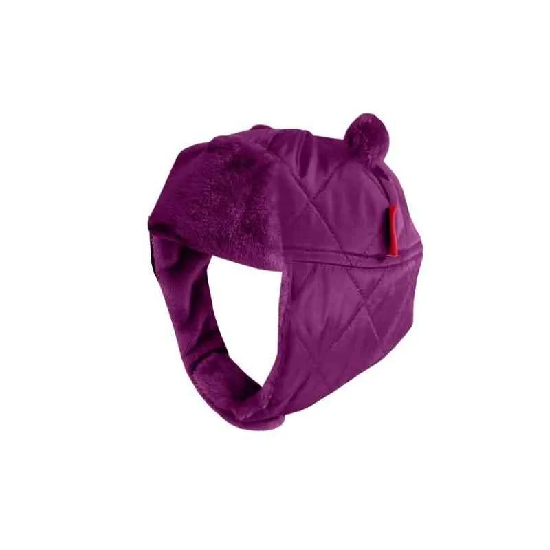Quilted Bomber Hat - Plum