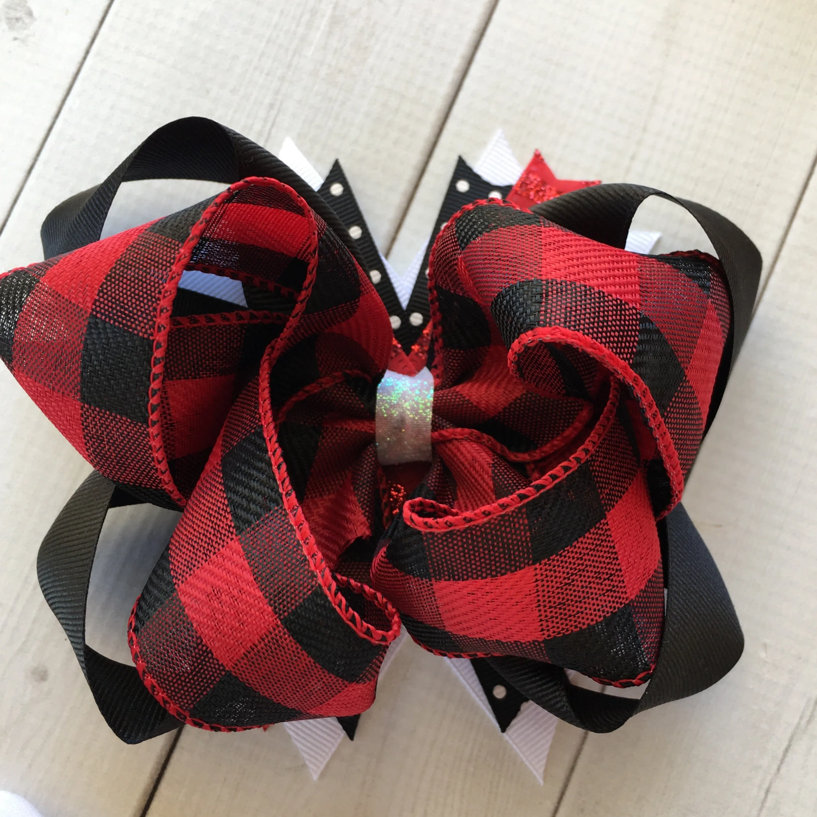 Reindarlin' Girls Shirt and Red Buffalo Plaid Single Ruffle Pant Set