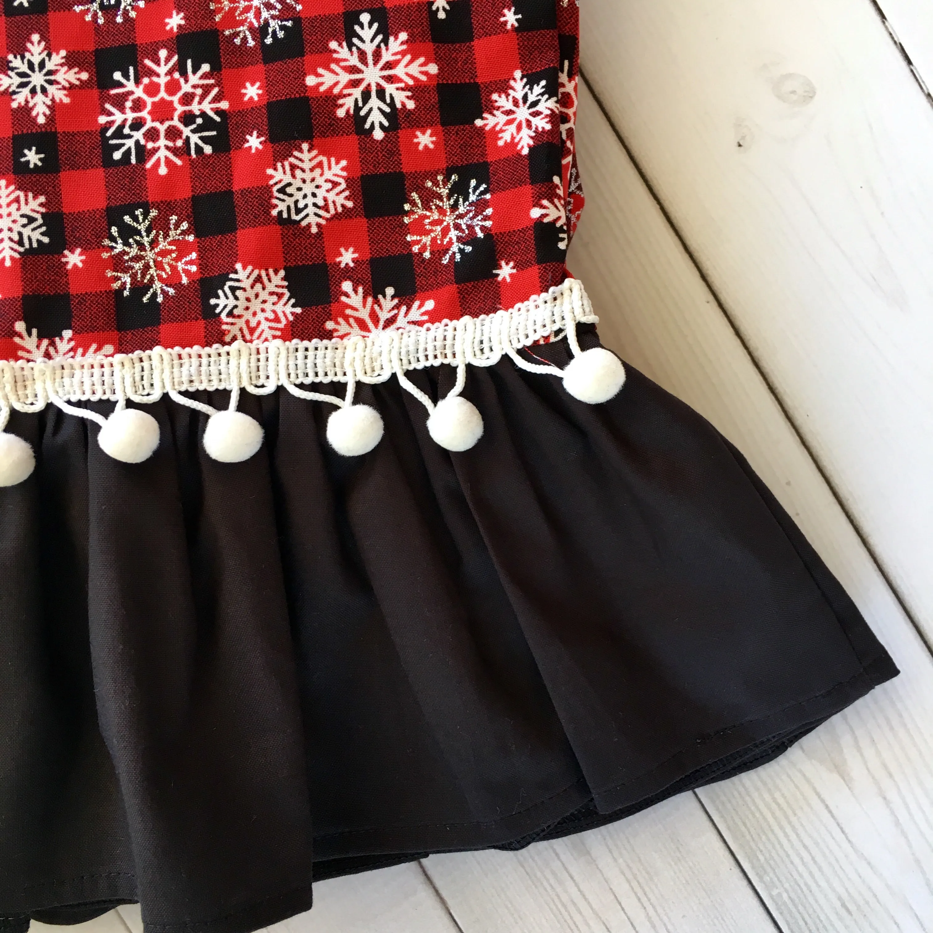 Reindarlin' Girls Shirt and Red Buffalo Plaid Single Ruffle Pant Set