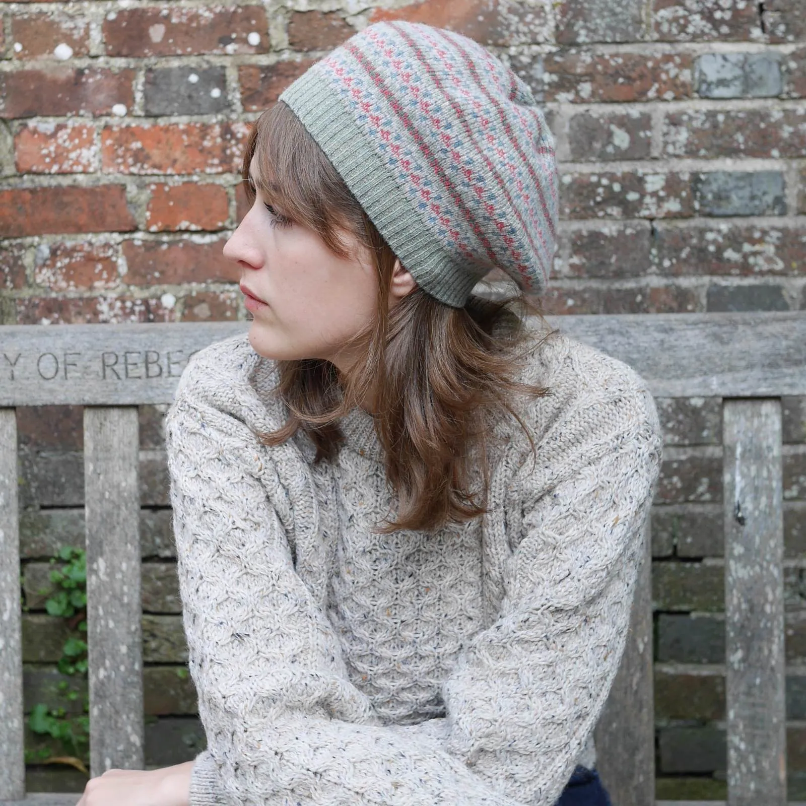 Elegant Scottish Fair Isle Wool Beret - Cozy Knit Hat with Traditional Patterns