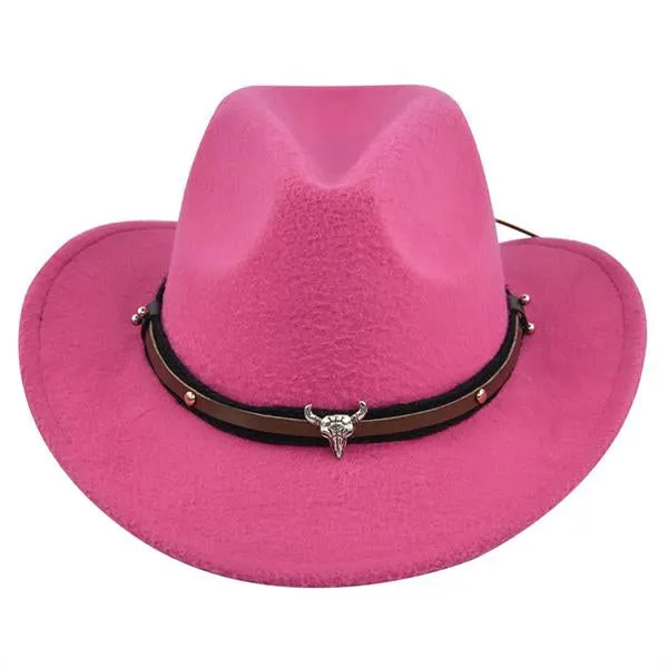Solid Color Western Cowboy Woolen Jazz Hat 05928275C