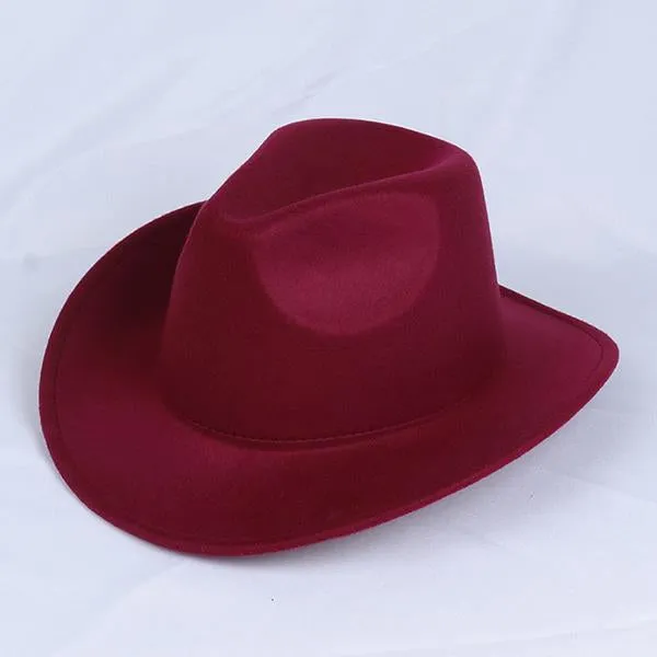 Solid Color Western Cowboy Woolen Jazz Hat 05928275C