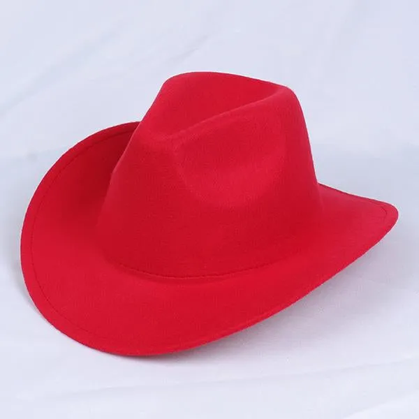 Solid Color Western Cowboy Woolen Jazz Hat 05928275C