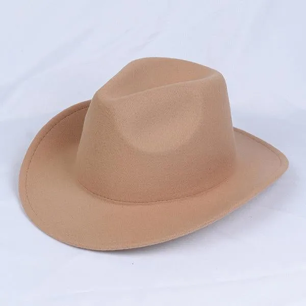 Solid Color Western Cowboy Woolen Jazz Hat 05928275C