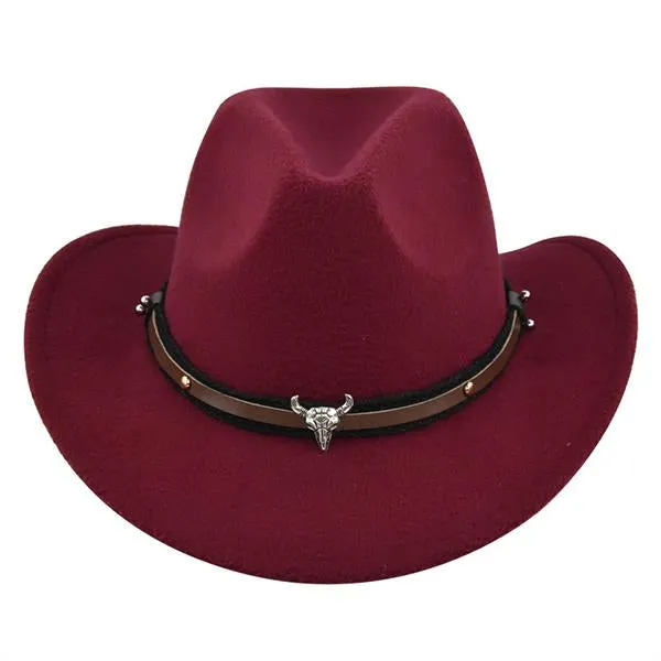 Solid Color Western Cowboy Woolen Jazz Hat 05928275C