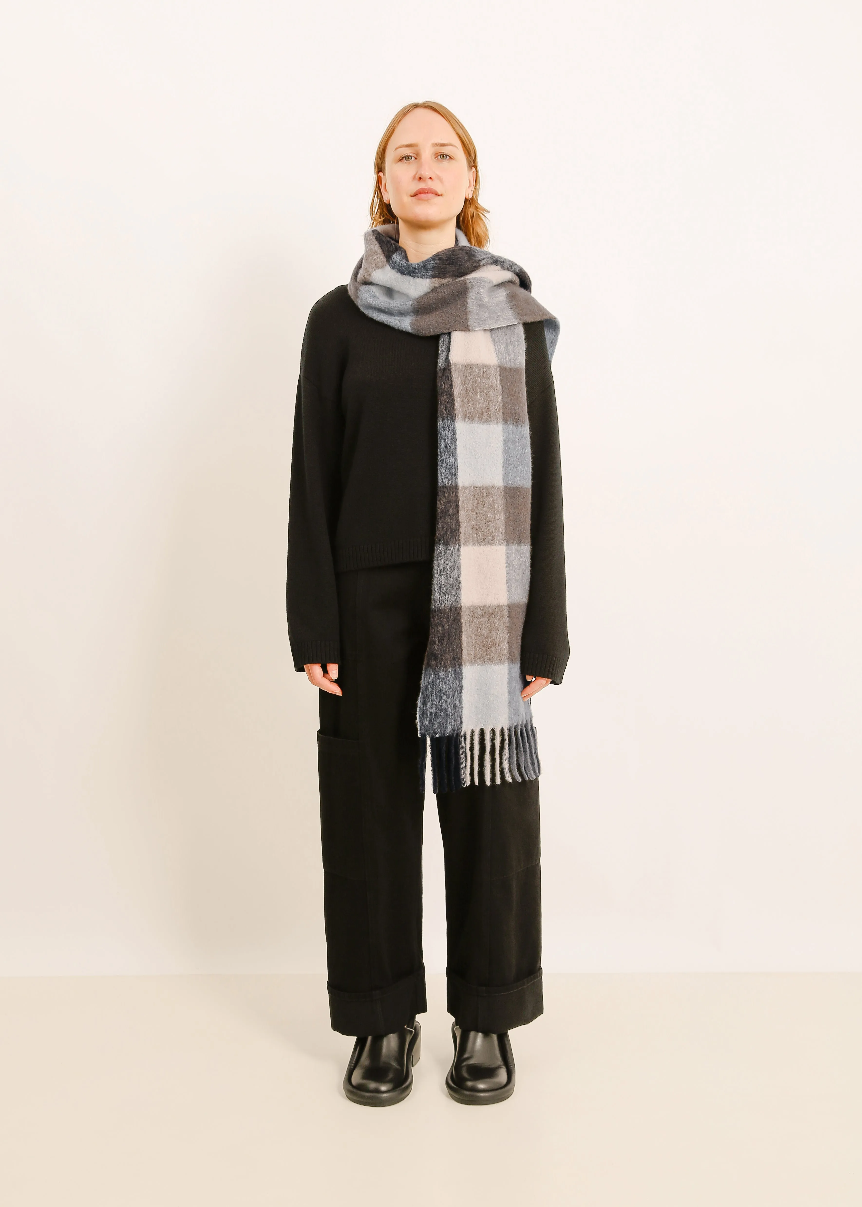 W24 | LILAH SCARF / CHOCOLATE-BLUE-CREAM-CHAROCAL