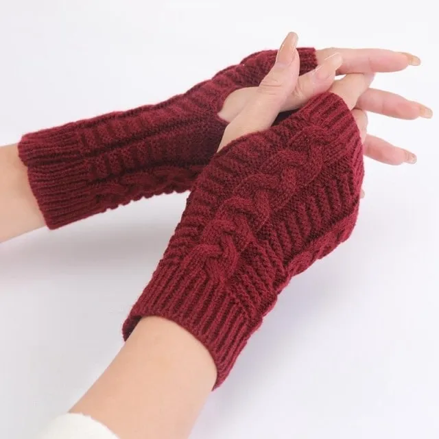 Winter Fashion Half Finger Knitting Gloves