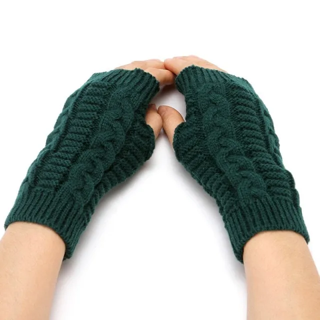 Winter Fashion Half Finger Knitting Gloves