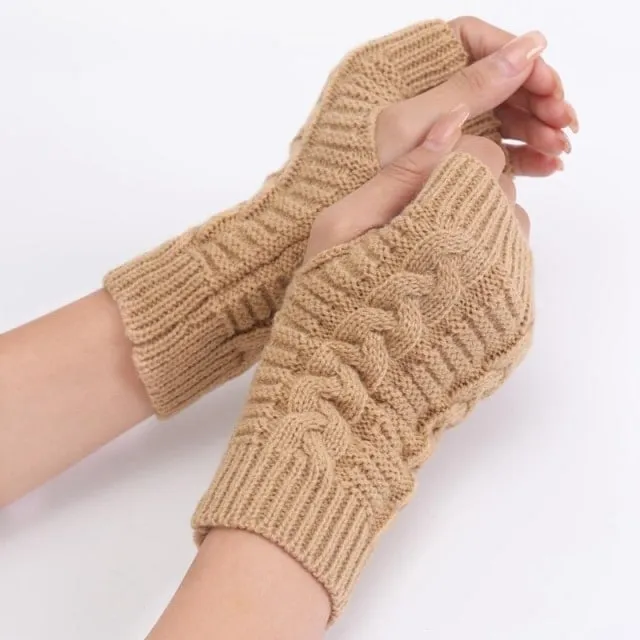 Winter Fashion Half Finger Knitting Gloves