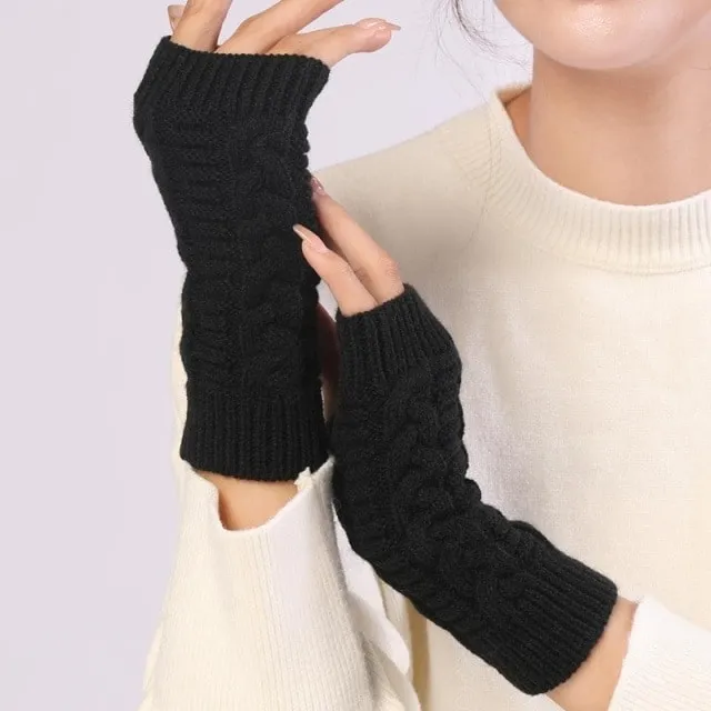 Winter Fashion Half Finger Knitting Gloves