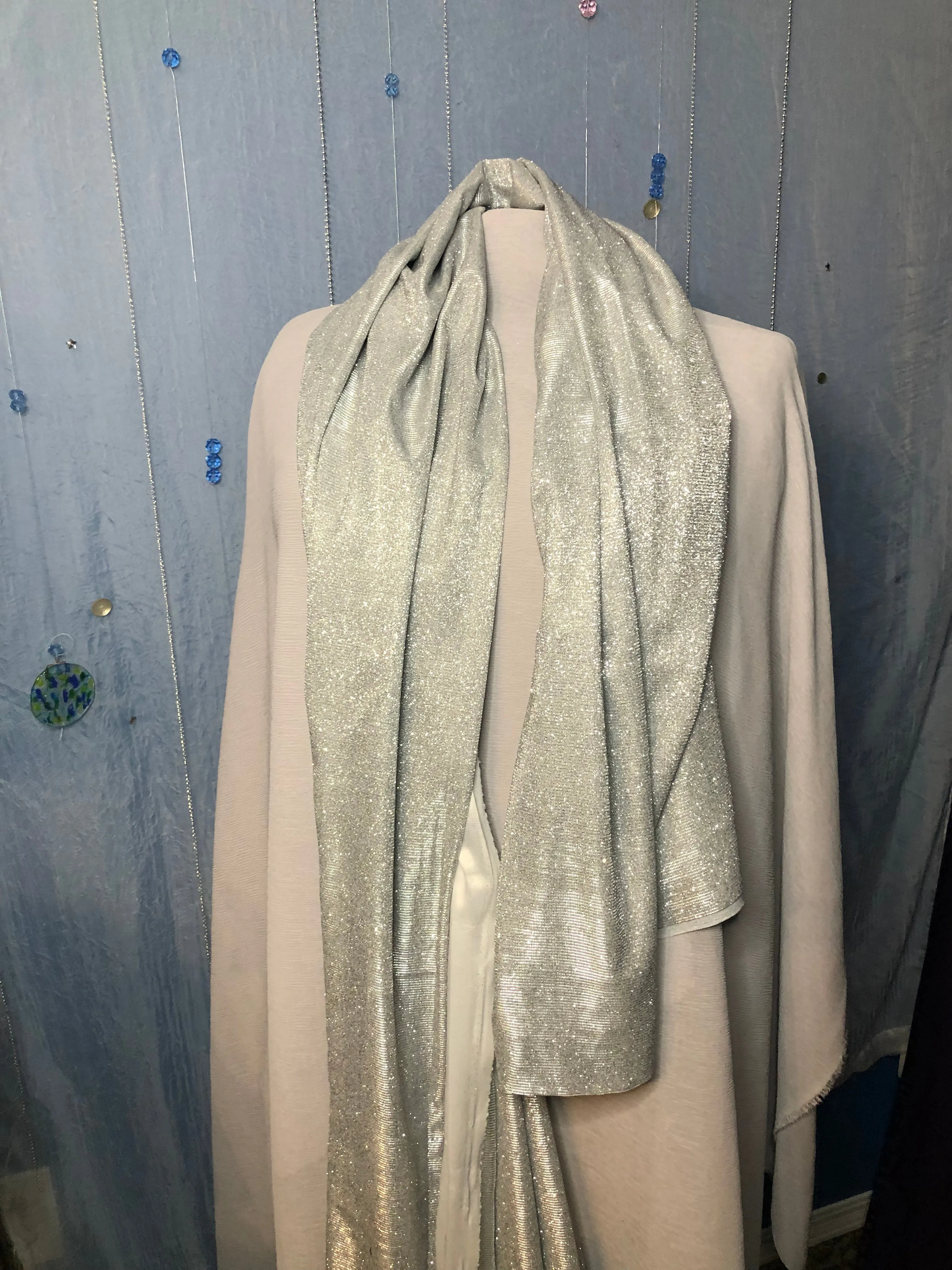 Zisco Disco Ball Silver Sparkle Scarf, Sacrves